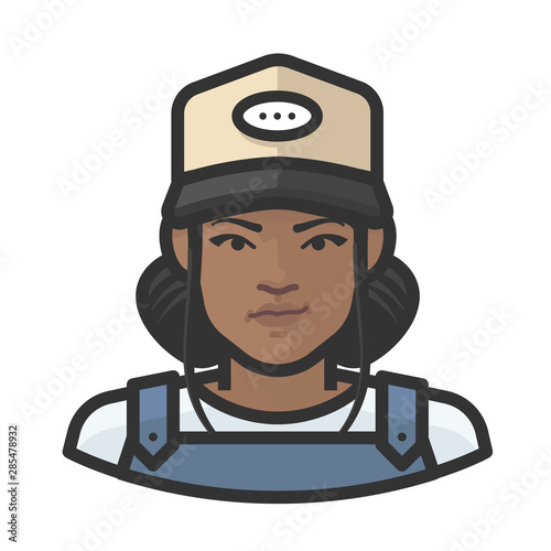 farmhand black female avatar icon