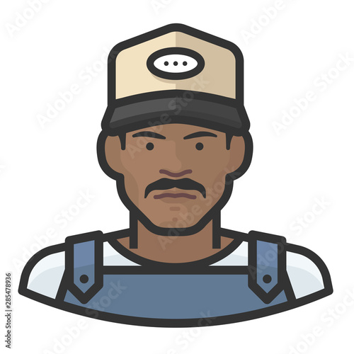 farmhand black male avatar icon