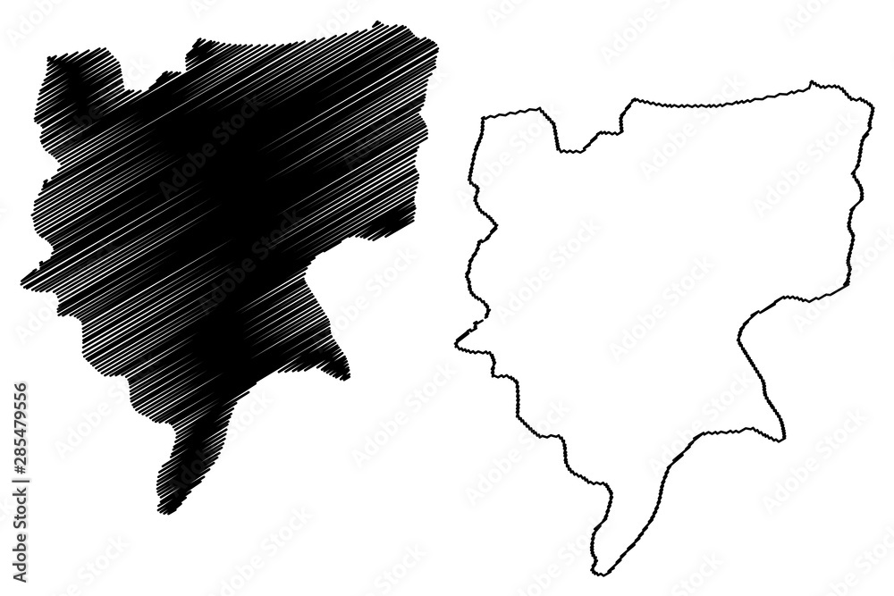 Mwaro Province (Republic of Burundi, Provinces of Burundi, Western region) map vector illustration, scribble sketch Mwaro map