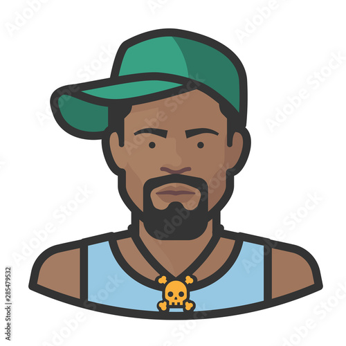 hip hop black male avatar icon