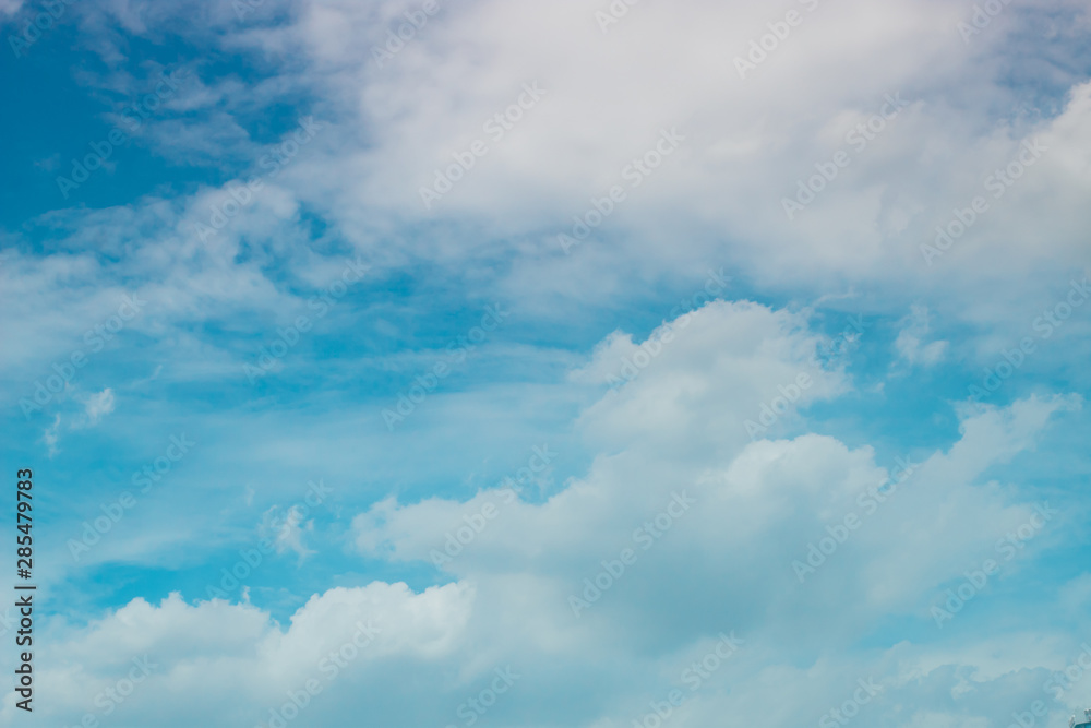 beutiful blue sunny summer cloud sky nature atmosphere with windy weather background season holiday