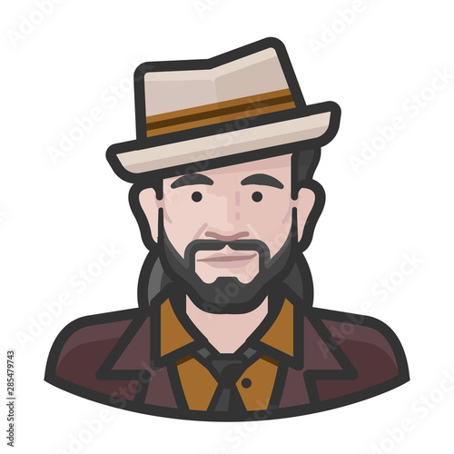 jazz musician white male avatar icon