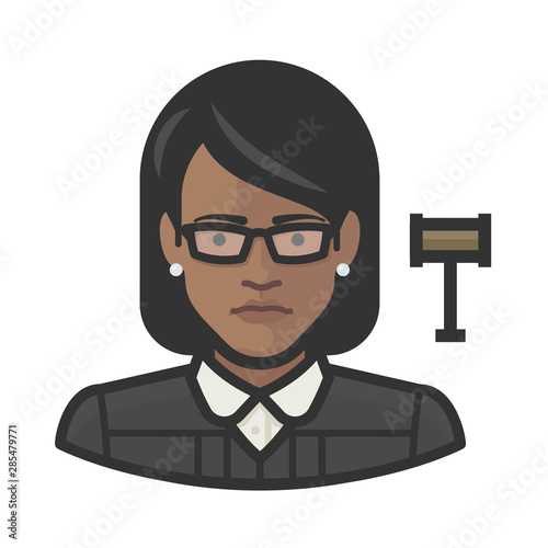 judge jurist black female avatar icon