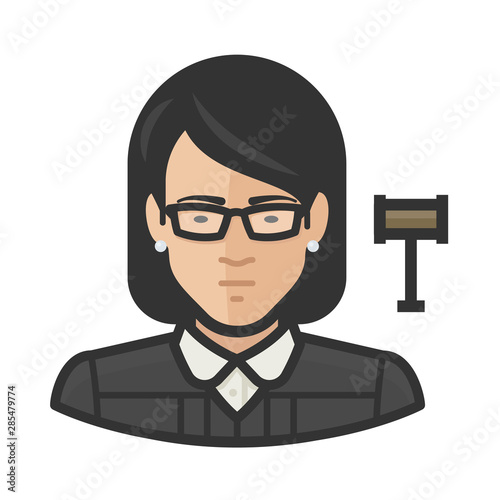 judge jurist asian female avatar icon