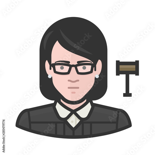 judge jurist white female avatar icon