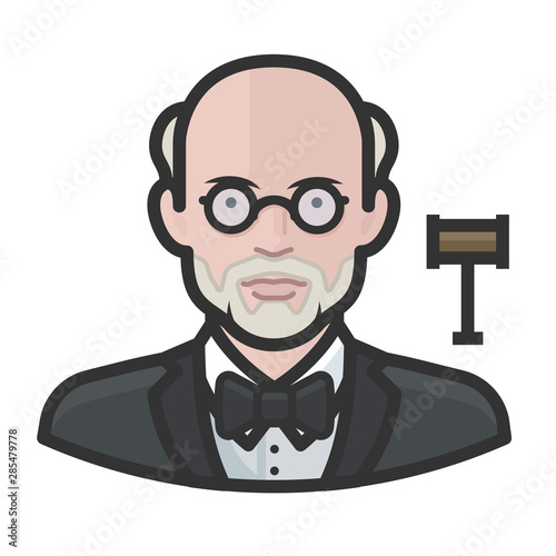 judge jurist white male avatar icon