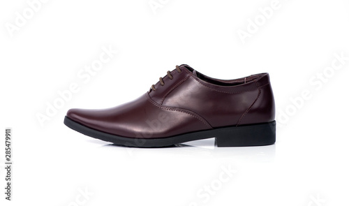 Men fashion brown shoe isolated on a white background.