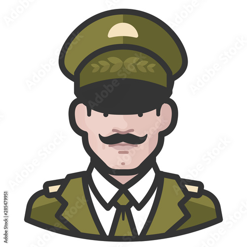 military general white male avatar icon