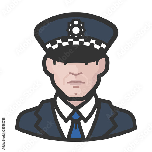 police officer scotland yard caucasian man avatar icon