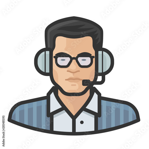 tv announcer asian male avatar icon