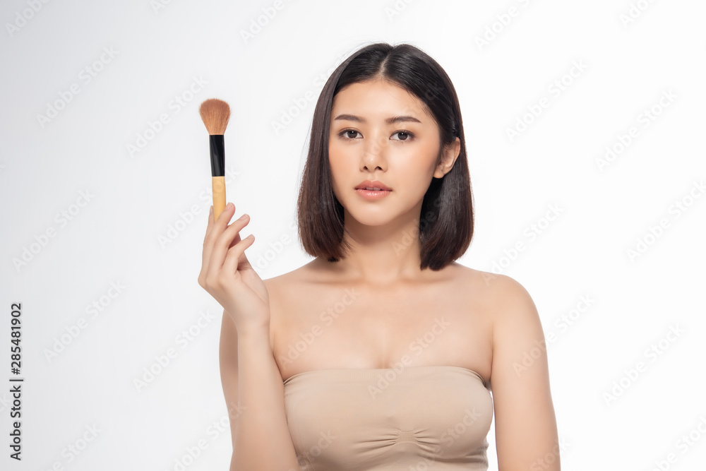 Beautiful Young Asian Woman short hair with Clean Fresh Skin. Face care, Facial treatment, Cosmetology, beauty and healthy skin and cosmetic ideas concept. Beautiful Young Asian Woman short hair with Clean Fresh Skin. Face care, Facial treatment, Cosmetology, beauty and healthy skin and cosmetic ideas concept.