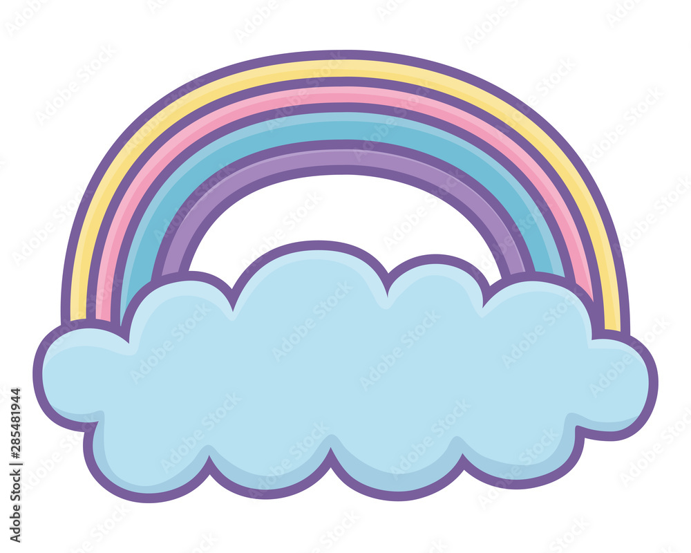 Rainbow with cloud design vector illustration Rainbow with cloud design vector illustration