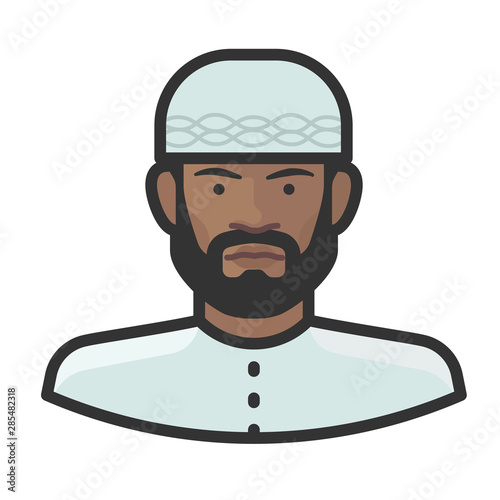 muslim attire black male avatar icon