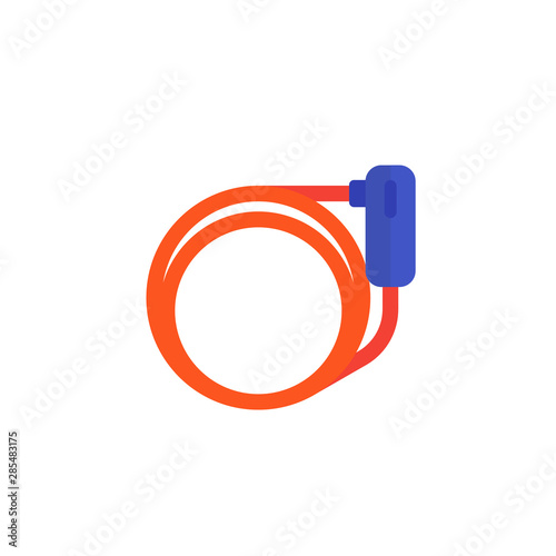 Bike lock icon, flat vector