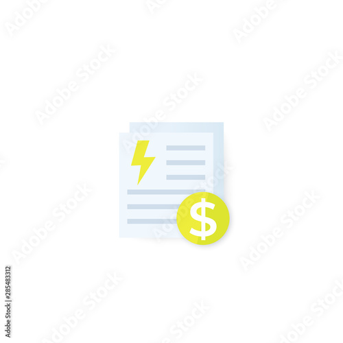 electricity utility bills icon, vector design