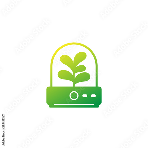 incubator with plant icon on white