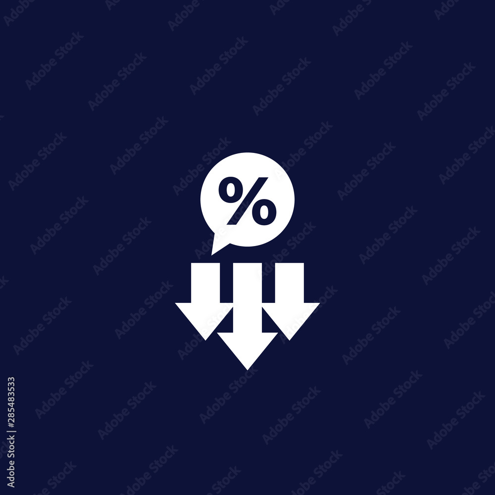 profit decrease, reduction vector icon profit decrease, reduction vector icon