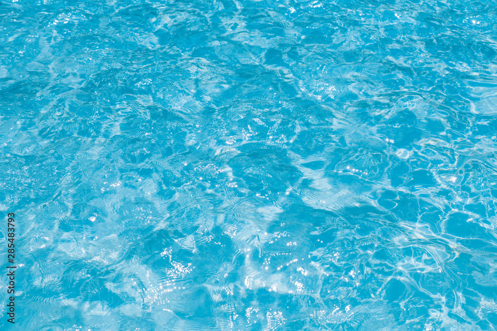 Beautiful ripple wave and blue water surface in swimming pool, Blue sea background and abstract