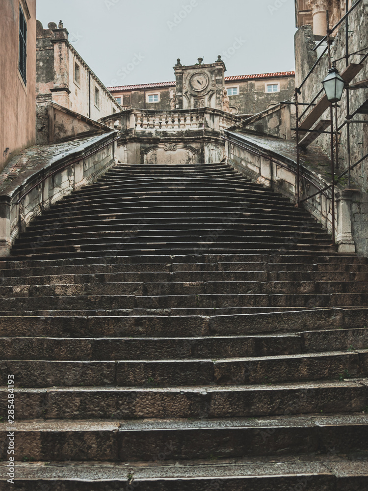 Walk of shame staircase at the Jesuite Street without people. Dubrovnik, Croatia Walk of shame staircase at the Jesuite Street without people. Dubrovnik, Croatia