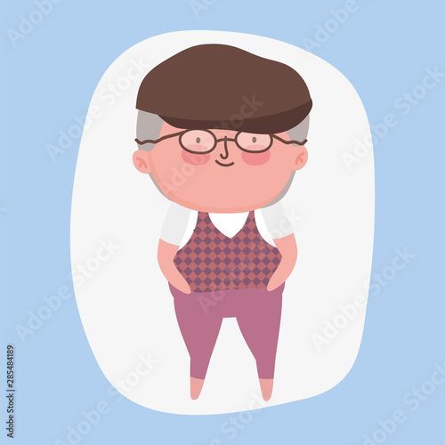 happy grandparents day cartoon design