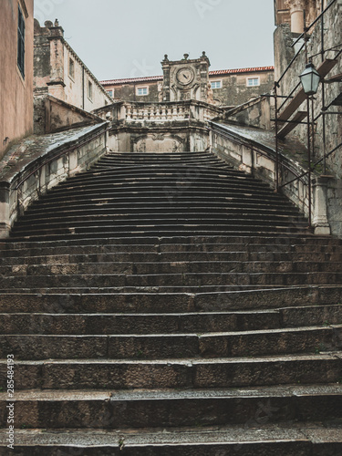 Walk of shame staircase at the Jesuite Street without people. Dubrovnik, Croatia