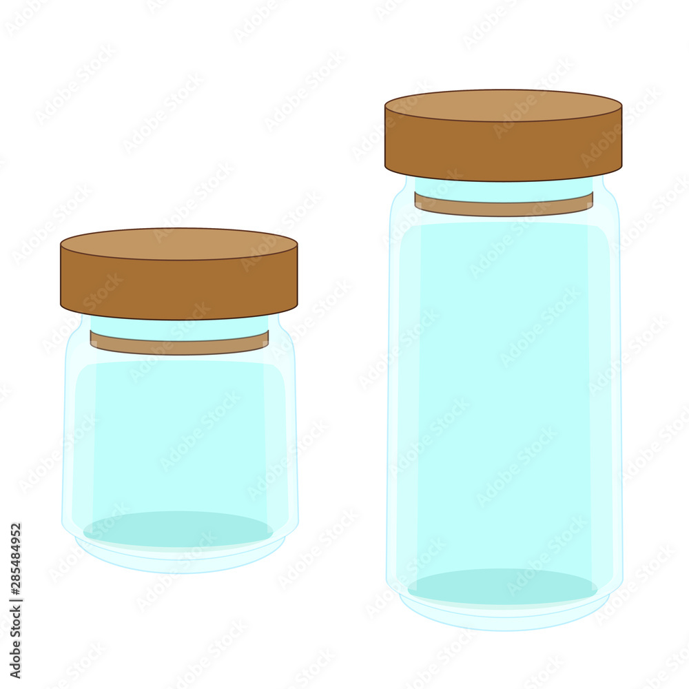 Clear bottle with closed stopper on white background illustration vector Clear bottle with closed stopper on white background illustration vector