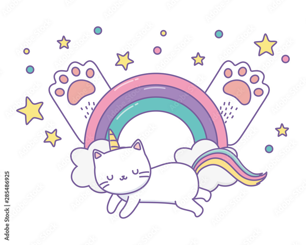 Unicorn cat cartoon vector design Unicorn cat cartoon vector design