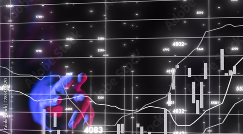 Business intelligence. Diagram - Graph Stock Trading, Investment dashboard