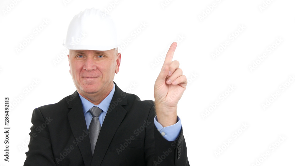 Engineer Image Smiling and Making No Hand Sign