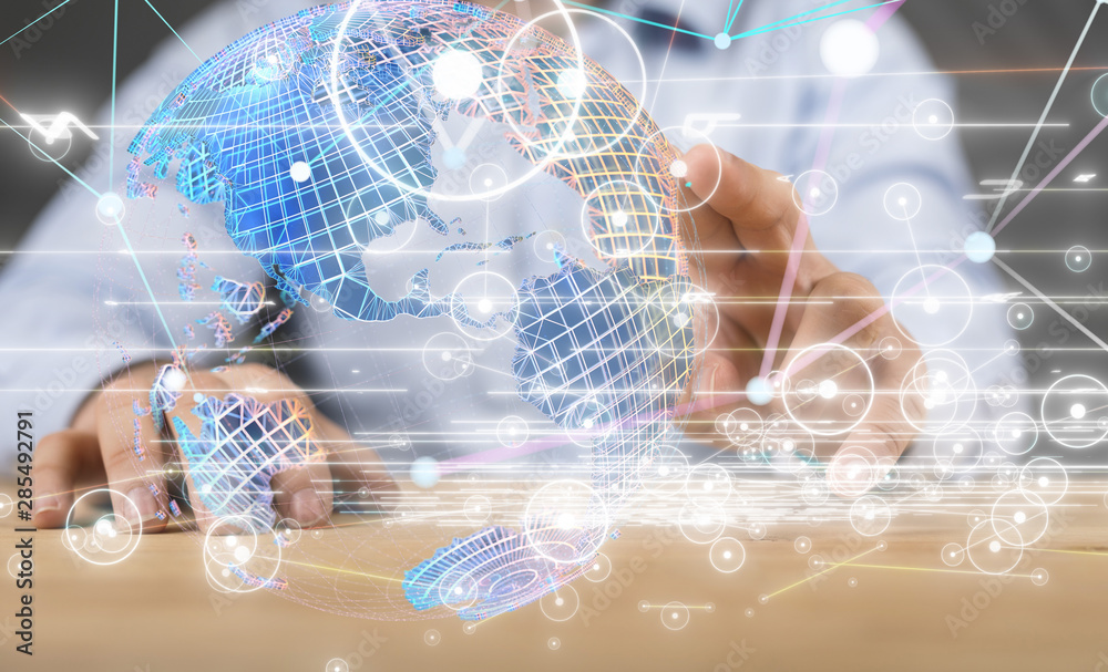 Big data visualization. Network connection structure Big data visualization. Network connection structure
