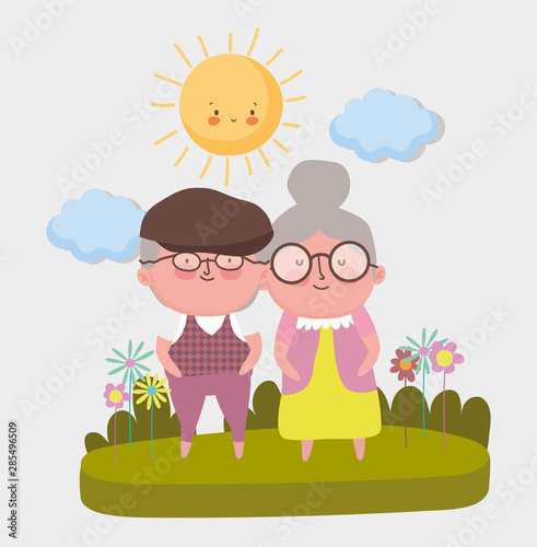 happy grandparents day cartoon design