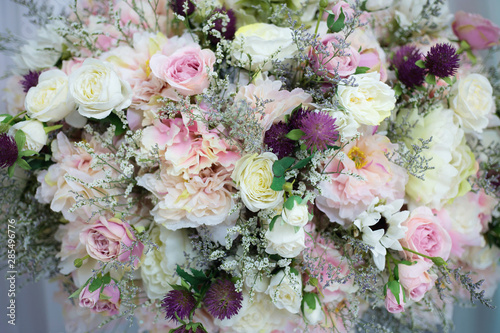 Vintage flower bouquet for use as a background. Wedding flowers, closeup bouquet ,