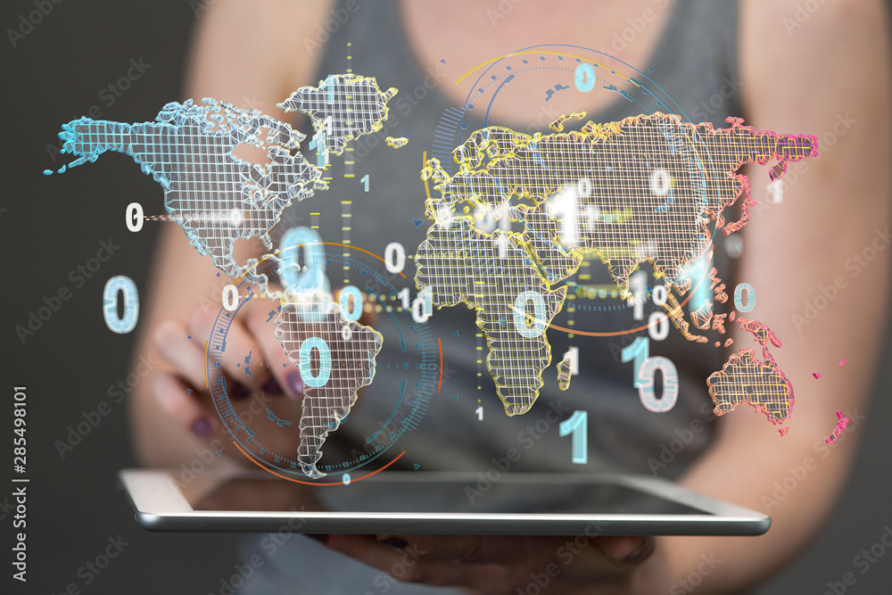 Global network connection. World map point and line composition Global network connection. World map point and line composition