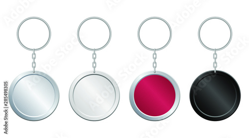 Metallic key chain vector design illustration isoalted on white background