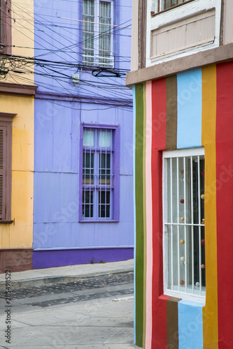 Colourful facade of old house