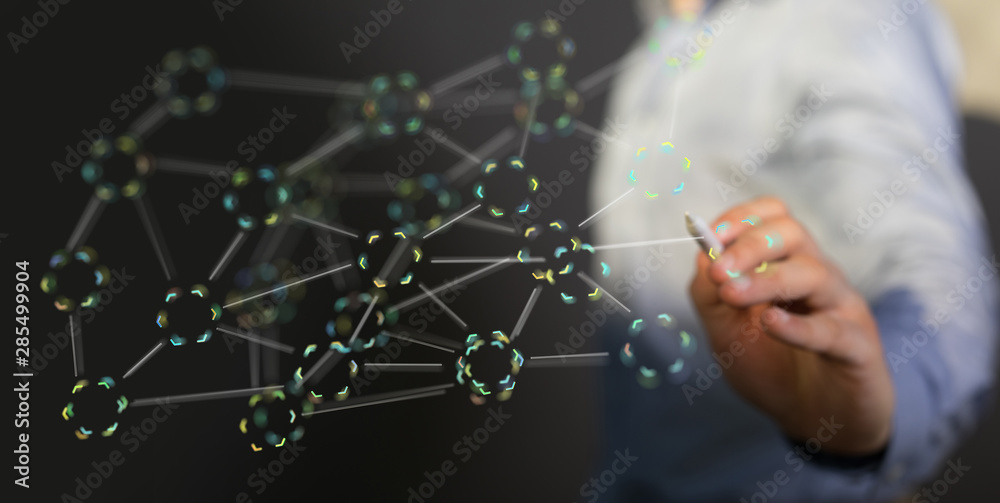 Fototapeta premium human network group abstract 3d