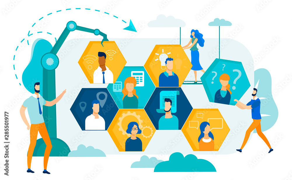 Fototapeta premium Business People Work Together, Develop Strategy.