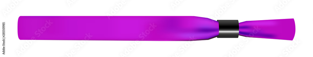 Vector illustration of violet or purple empty fabric polyester bracelet or wristband with plastic safety lock. Hand entrance festival bracelet isolated. Template or mock up suitable for identification Vector illustration of violet or purple empty fabric polyester bracelet or wristband with plastic safety lock. Hand entrance festival bracelet isolated. Template or mock up suitable for identification