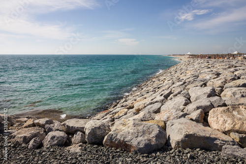 Abu Dhabi sea beach landscape, Sir Bani Yas island
