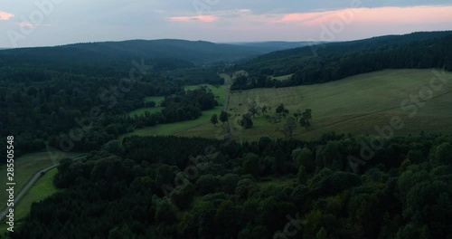 aerial shoot of the Bieszczady mountains in Poland