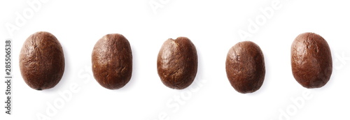 Wallpaper Mural Coffee beans set isolated on white background and texture, top view Torontodigital.ca