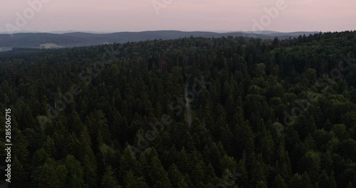 aerial shoot of the Bieszczady mountains in Poland