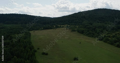 aerial shoot of the Bieszczady mountains in Poland