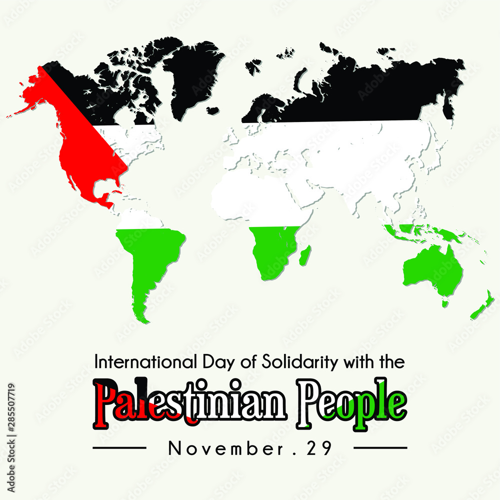 International Day of Solidarity with the Palestinian People, world map