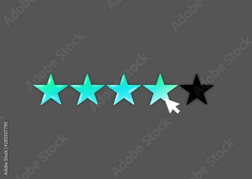 five stars rating abstract background with stars