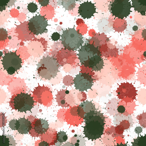 Paint transparent stains vector seamless grunge background.