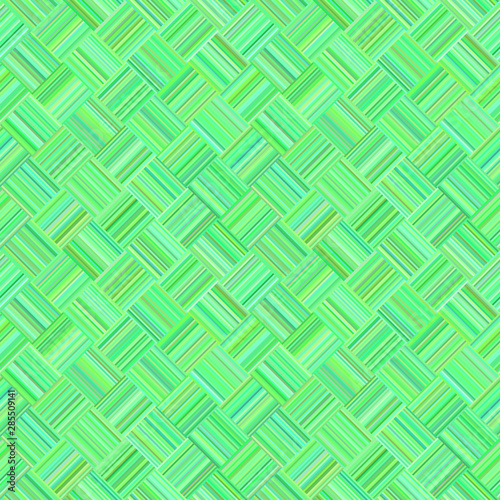 Green geometrical diagonal striped square mosaic pattern background - seamless design