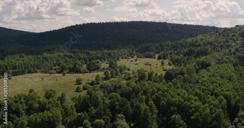 aerial shoot of the Bieszczady mountains in Poland