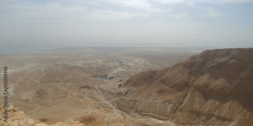 The beautiful view of the fortress of Masada, Israel.