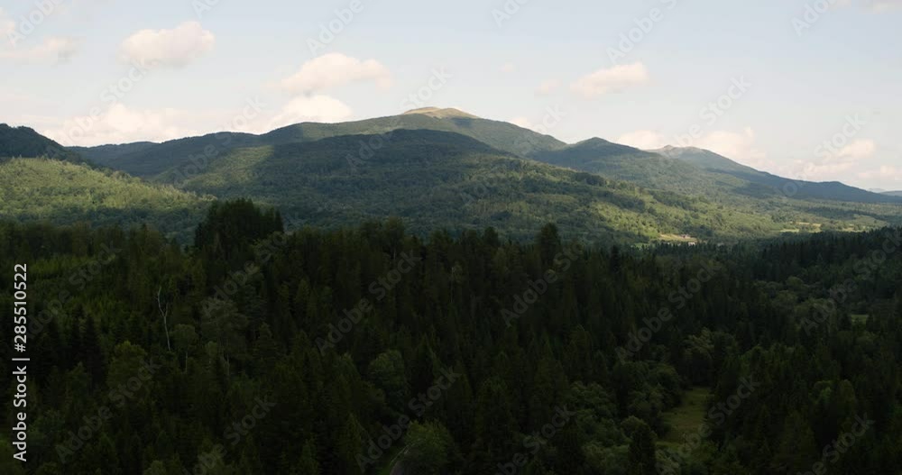 aerial shoot of the Bieszczady mountains in Poland aerial shoot of the Bieszczady mountains in Poland